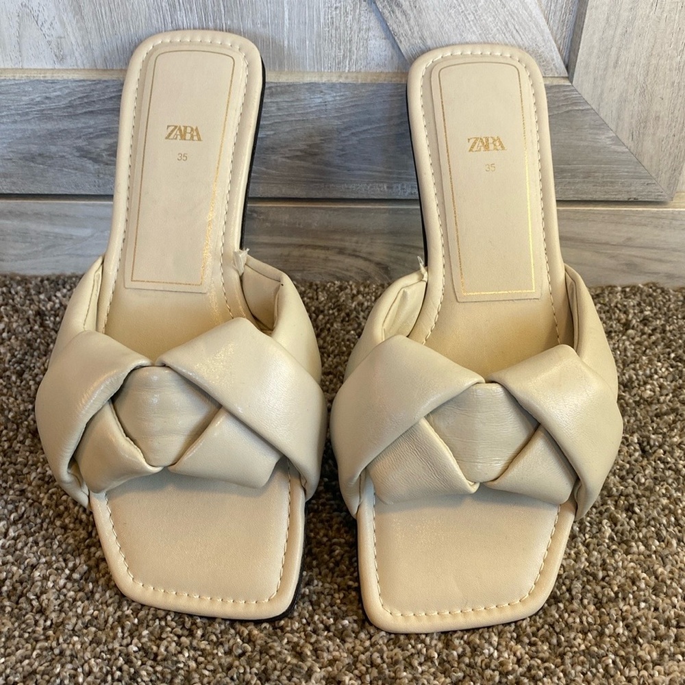 Zara Braided Flip Flop Sandals Beach Pool 35